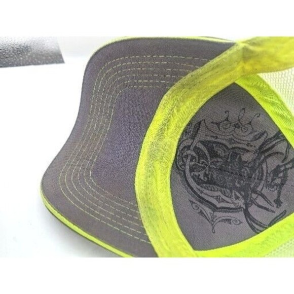 John Deere Adjustable Gray/ lime green Mesh Advertising Logo Hat Cap - Picture 8 of 10